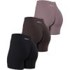 AUROLA Dream Collection Women Workout Shorts High Waist Gym Shorts, Scrunch Butt Seamless Athletic Shorts(Pack(black/Chocolate Torte/Mocha))