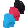 AUROLA Dream Collection Women Workout Shorts High Waist Gym Shorts, Scrunch Butt Seamless Athletic Shorts(Pack(black/Raspberry Sorbet/Blue Danube))