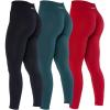 AUROLA Dream Collection Workout Leggings for Women High Waist Seamless Scrunch Athletic Running Gym Fitness Active Pants(Pack(black/Shaded Spruce/Chinese Red))