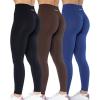 AUROLA Dream Collection Workout Leggings for Women High Waist Seamless Scrunch Athletic Running Gym Fitness Active Pants(Pack(black/Surf the Web/Java Coffee))