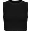 AUROLA Essentials Rib Seamless Sleeveless Tank for Women Subtle Logo Round Neck Active Workout Crop Tops(Black)