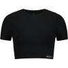 AUROLA Essentials Seamless Short Sleeve Crop Top for Women Workout Active Comfort Athletic Shirts Tee(Black)