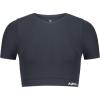 AUROLA Essentials Seamless Short Sleeve Crop Top for Women Workout Active Comfort Athletic Shirts Tee(Dark Grey)