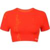 AUROLA Essentials Seamless Short Sleeve Crop Top for Women Workout Active Comfort Athletic Shirts Tee(Halloween Orange)
