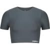 AUROLA Essentials Seamless Short Sleeve Crop Top for Women Workout Active Comfort Athletic Shirts Tee(Steel Grey)