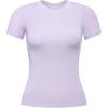 AUROLA Everyday Fitted T-Shirt for Women,Crew Neck Basic Short Sleeves T ShirtCrop Tops Modal Slim Fit Tee(Orchid Tint)