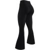 AUROLA Fire Flare Leggings for Women, Crossover High Waisted Yoga Pants Tummy Control Wide Leg Bootcut Leggings(Black)