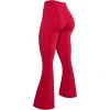 AUROLA Fire Flare Leggings for Women, Crossover High Waisted Yoga Pants Tummy Control Wide Leg Bootcut Leggings(Chinese Red)