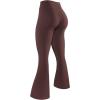 AUROLA Fire Flare Leggings for Women, Crossover High Waisted Yoga Pants Tummy Control Wide Leg Bootcut Leggings(Cinnamon)