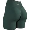 AUROLA Impressive Collection Workout Shorts for Women,High Waisted V-Shape Seam Gym Embossed Logo Athletic Fitness Short(Eden Green)