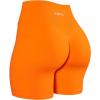 AUROLA Impressive Collection Workout Shorts for Women,High Waisted V-Shape Seam Gym Embossed Logo Athletic Fitness Short(Persimmon Orange)