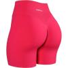 AUROLA Impressive Collection Workout Shorts for Women,High Waisted V-Shape Seam Gym Embossed Logo Athletic Fitness Short(Pink)