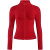 AUROLA Influence Athletic Workout Jacket for Women, Lightweight Slim Fit Full Zip Running Yoga Sports Jacket with Thumb Holes(Chili Red)