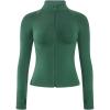 AUROLA Influence Athletic Workout Jacket for Women, Lightweight Slim Fit Full Zip Running Yoga Sports Jacket with Thumb Holes(Eden Green)