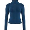 AUROLA Influence Athletic Workout Jacket for Women, Lightweight Slim Fit Full Zip Running Yoga Sports Jacket with Thumb Holes(Ensign Blue)
