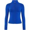 AUROLA Influence Athletic Workout Jacket for Women, Lightweight Slim Fit Full Zip Running Yoga Sports Jacket with Thumb Holes(Klein Blue)