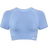 AUROLA Influence Crop Top Workout Shirts for Women, Ultra-Soft Seamless Gym T Shirts Short Sleeve Running Workout Tops(Airy Blue)