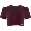 AUROLA Influence Crop Top Workout Shirts for Women, Ultra-Soft Seamless Gym T Shirts Short Sleeve Running Workout Tops(Black Cherry)