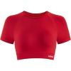 AUROLA Influence Crop Top Workout Shirts for Women, Ultra-Soft Seamless Gym T Shirts Short Sleeve Running Workout Tops(Chili Red)