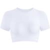 AUROLA Influence Crop Top Workout Shirts for Women, Ultra-Soft Seamless Gym T Shirts Short Sleeve Running Workout Tops(Crescent White)