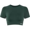 AUROLA Influence Crop Top Workout Shirts for Women, Ultra-Soft Seamless Gym T Shirts Short Sleeve Running Workout Tops(Eden Green)