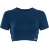 AUROLA Influence Crop Top Workout Shirts for Women, Ultra-Soft Seamless Gym T Shirts Short Sleeve Running Workout Tops(Ensign Blue)