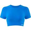 AUROLA Influence Crop Top Workout Shirts for Women, Ultra-Soft Seamless Gym T Shirts Short Sleeve Running Workout Tops(Indigo)