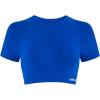 AUROLA Influence Crop Top Workout Shirts for Women, Ultra-Soft Seamless Gym T Shirts Short Sleeve Running Workout Tops(Klein Blue)