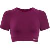 AUROLA Influence Crop Top Workout Shirts for Women, Ultra-Soft Seamless Gym T Shirts Short Sleeve Running Workout Tops(Magenta)