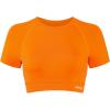 AUROLA Influence Crop Top Workout Shirts for Women, Ultra-Soft Seamless Gym T Shirts Short Sleeve Running Workout Tops(Persimmon Orange)