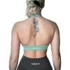 AUROLA Moon Seamless Halter Backless Sport Bra for Women Adjustable Padded Active Workout Gym Yoga Crop Tank Top(Granite Green)