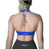 AUROLA Moon Seamless Halter Backless Sport Bra for Women Adjustable Padded Active Workout Gym Yoga Crop Tank Top(Klein Blue)
