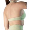 AUROLA Moon Seamless Halter Backless Sport Bra for Women Adjustable Padded Active Workout Gym Yoga Crop Tank Top(Pastel Green)