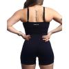 AUROLA Power Romper for Women Workout Yoga Gym Seamless One Piece Racerback Jumpsuit Tummy Control Padded Sports Bra(#1 Black)