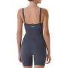 AUROLA Power Romper for Women Workout Yoga Gym Seamless One Piece Racerback Jumpsuit Tummy Control Padded Sports Bra(#1 Dark Grey)