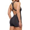 AUROLA Power Romper for Women Workout Yoga Gym Seamless One Piece Racerback Jumpsuit Tummy Control Padded Sports Bra(Dark Grey)