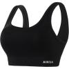 AUROLA Power Sports Bras for Women – Push Up Workout Bra Square Neck Yoga Bra Padded Low Impact Gym Bra Crop Top(Black)