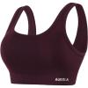 AUROLA Power Sports Bras for Women – Push Up Workout Bra Square Neck Yoga Bra Padded Low Impact Gym Bra Crop Top(Black Cherry)