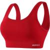 AUROLA Power Sports Bras for Women – Push Up Workout Bra Square Neck Yoga Bra Padded Low Impact Gym Bra Crop Top(Flame Red)