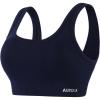 AUROLA Power Sports Bras for Women – Push Up Workout Bra Square Neck Yoga Bra Padded Low Impact Gym Bra Crop Top(Naval Academy)