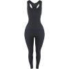 AUROLA Power Workout Jumpsuit for Women Yoga Gym Seamless One Piece Racerback Tummy Control Padded Bra Jumpsuit(Dark Grey)