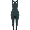 AUROLA Power Workout Jumpsuit for Women Yoga Gym Seamless One Piece Racerback Tummy Control Padded Bra Jumpsuit(Forest Green)