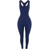 AUROLA Power Workout Jumpsuit for Women Yoga Gym Seamless One Piece Racerback Tummy Control Padded Bra Jumpsuit(Pageant Blue)