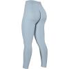AUROLA Power Workout Leggings for Women Tummy Control Squat Proof Ribbed Thick Seamless Scrunch Active Pants(Fog Grey)
