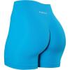 AUROLA Power Workout Shorts for Women Tummy Control Squat Proof Ribbed Thick Seamless Scrunch Active Short(Blue Danube)