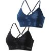 AUROLA Serpent Seamless Sports Bras for Women,Backless Padded Strappy Workout Gym Yoga Crop Tops(Pack(black+water Blue))