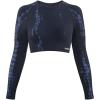 AUROLA Serpent Snake Long Sleeve Shirts for Women, Seamless Workout Crop Tops Crew Neck Cropped T Shirt Athletic Yoga(Dark Grey)