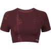AUROLA Serpent Snake Seamless Workout T-Shirts for Women,Short Sleeve Crop Top Gym Yoga Athletic Shirts Tee(Burgundy)