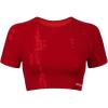 AUROLA Serpent Snake Seamless Workout T-Shirts for Women,Short Sleeve Crop Top Gym Yoga Athletic Shirts Tee(Christmas Red)