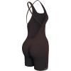 AUROLA Strapy Romper for Women Workout Yoga Gym Seamless One Piece Jumpsuit Tummy Control Padded Sports Bra(Chocolate Torte)